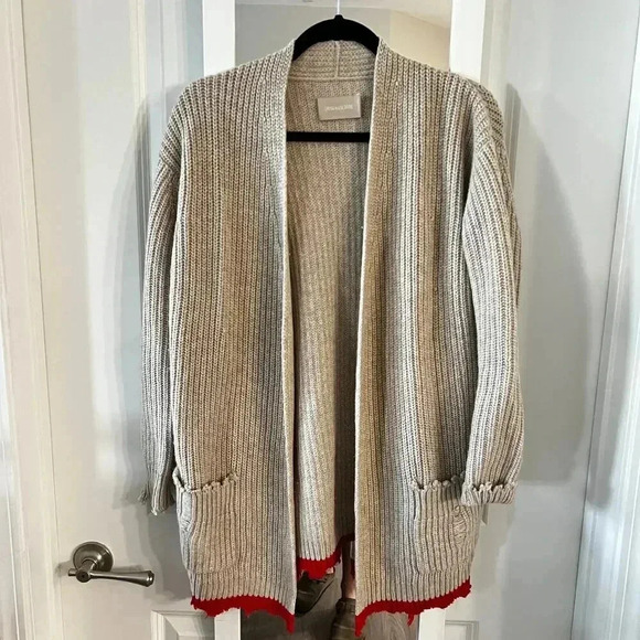 Women's Zadig & Voltaire Rita Cardigan Size XS Color Cream Red - Picture 1 of 4